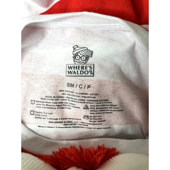 Adult Where's Waldo? T Shirt & Beanie Hat Combo Costume Dress Up Size Small - Picture 5 of 5